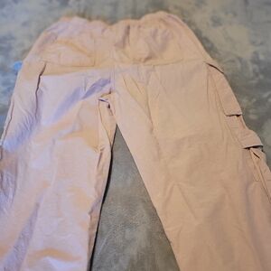 AEROPOSTALE LADIES BEIGE PARACHUTE CARGO PANTS EUC SIZE SM POCKETS RETRO COMFY